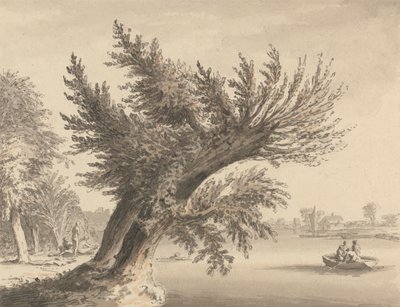 På Themsen vid Barnes av Samuel Hieronymus Grimm