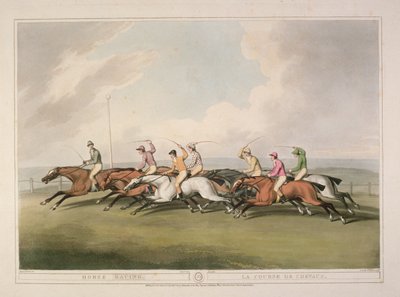 Hästkapplöpning från Ormes Collection of British Field Sport Prints, 1807 av Samuel Howett