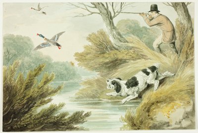 Jägare med retriever av Samuel Howett