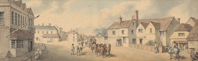 En fyrspannsvagn som passerar genom Chippenham, Wiltshire av Samuel Howitt