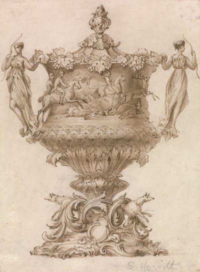 Design för en Jakttrofé eller Loving Cup av Samuel Howitt
