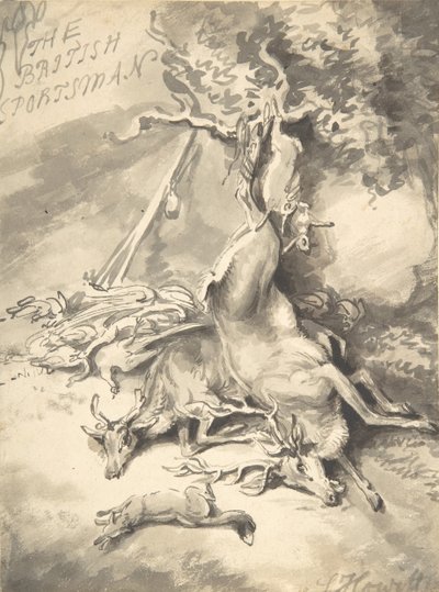 Design för frontispice av The British Sportsman, ca. 1812. av Samuel Howitt