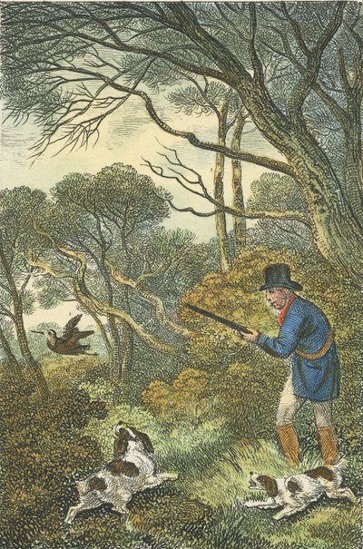 Skjutning av skogssnäcka, 1819 (handkolorerad gravyr) av Samuel Howitt
