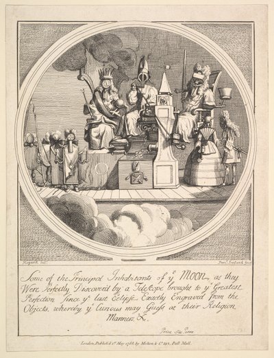 Några av månens främsta invånare, eftersom de blev perfekt upptäckta av..., 1 maj 1788. av Samuel Ireland