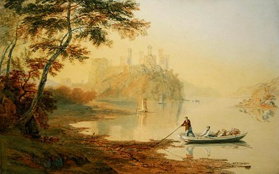 Conway Castle (akvarell på papper) av Samuel Jackson
