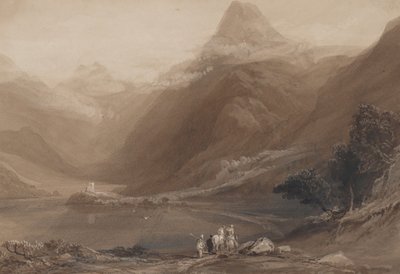 Llanberis Lake, norra Wales, 1820-30. av Samuel Jackson