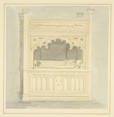 Monument till William Canynges i St Mary Redcliffe (penna och akvarell på papper) av Samuel Jackson