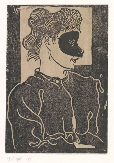 Maskerad kvinna av Samuel Jessurun de Mesquita (signed by artist)