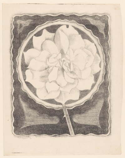 Rose (i cirkel, med vågig kant) av Samuel Jessurun de Mesquita (signed by artist)