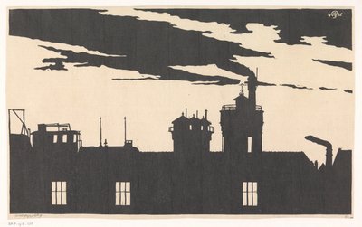 Silhouette Oostergasfabriek av Samuel Jessurun de Mesquita (signed by artist)
