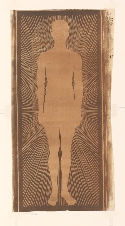 Siluett av en man med strålar runt om av Samuel Jessurun de Mesquita (signed by artist)