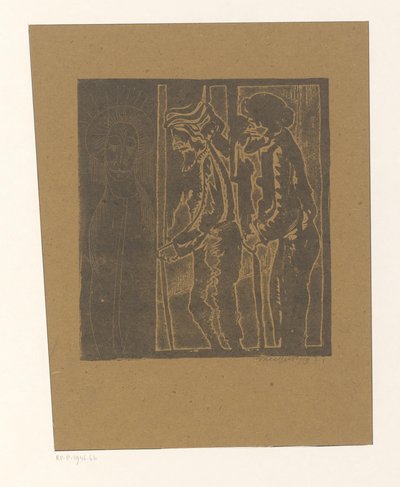 Två män i figur med slutna ögon av Samuel Jessurun de Mesquita (signed by artist)