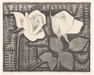 Två rosor av Samuel Jessurun de Mesquita (signed by artist)