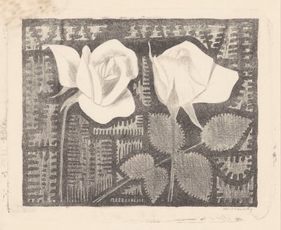 Två rosor av Samuel Jessurun de Mesquita (signed by artist)