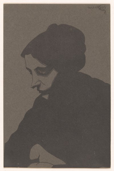 Kvinna i trekvartsvy till vänster, med skugga av Samuel Jessurun de Mesquita (signed by artist)