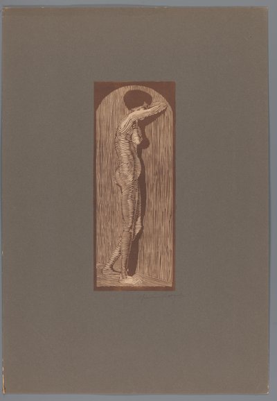 Kvinnliga naken stående Sorg (originaltitel) av Samuel Jessurun de Mesquita (signed by artist)