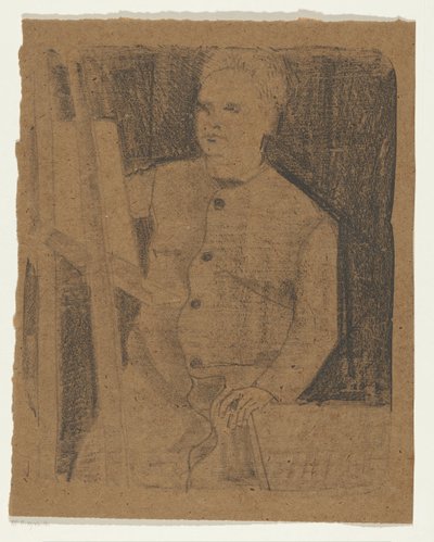 Självporträtt bakom staffli av Samuel Jessurun de Mesquita (signed by artist)