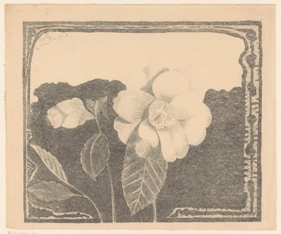 Camellia, till vänster en blomma i knopp av Samuel Jessurun de Mesquita