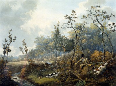Woodcock Shooting, graverad av H.C. Pyall av Samuel John Egbert (after) Jones