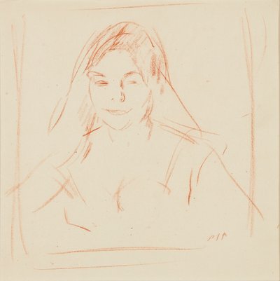 Girl With Veil (sangvinsk) av Samuel John Peploe