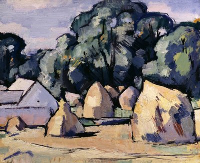 Laggan gårdsbyggnader nära Dalbeattie (olja på panel) av Samuel John Peploe