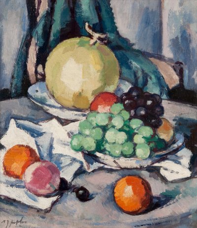 Blandad frukt - melon, vindruvor och äpplen, ca 1926 (olja på duk) av Samuel John Peploe