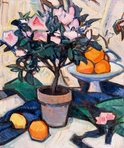 Rosa Azalea och apelsiner, c.1913 av Samuel John Peploe