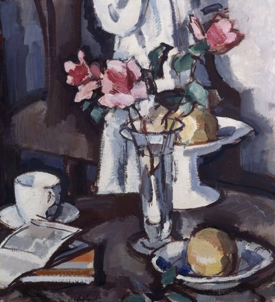 Stilleben med röda rosor, ca 1931 (olja på duk) av Samuel John Peploe