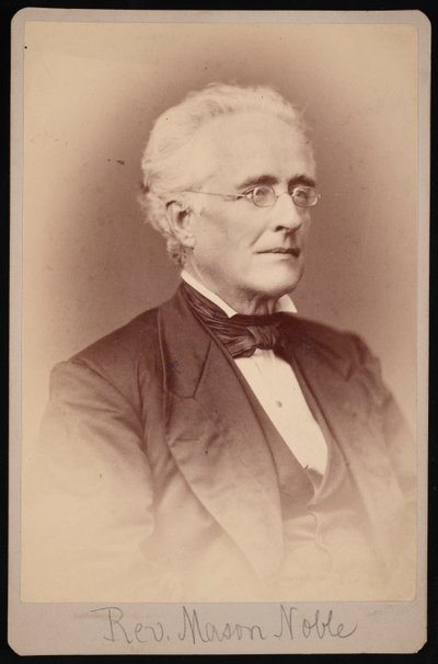 Porträtt av pastor Mason Noble 1809-1881, mellan 1876 och 1880. av Samuel Montague Fassett