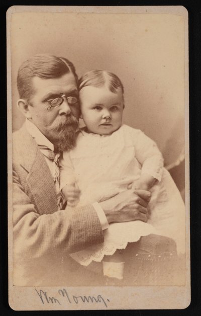 Porträtt av William Young and Child, 1879. av Samuel Montague Fassett