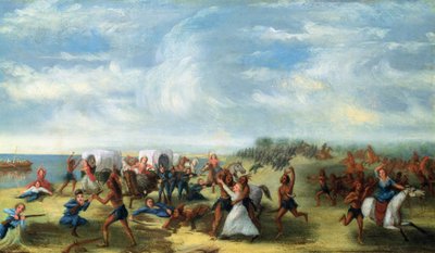 Massakern i Fort Dearborn den 15 augusti 1812 av Samuel Page