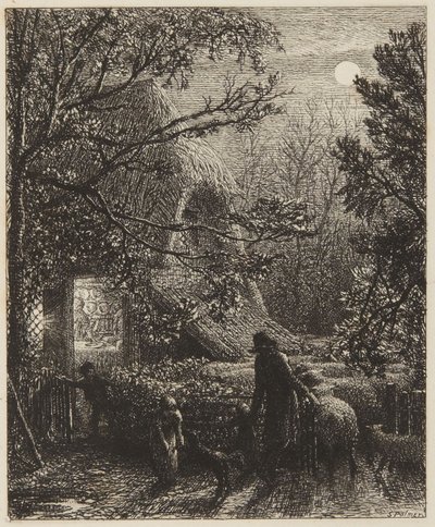 Jul eller att fösa in det sista fåret i fållan av Samuel Palmer