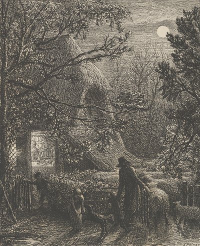 Jul, eller vikning av det sista fåret, 1850. av Samuel Palmer