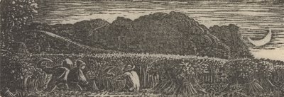 Skörda under en halvmåne av Samuel Palmer