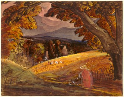 Skördare av Firelight av Samuel Palmer