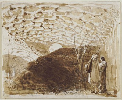 Månbelyst landskap av Samuel Palmer