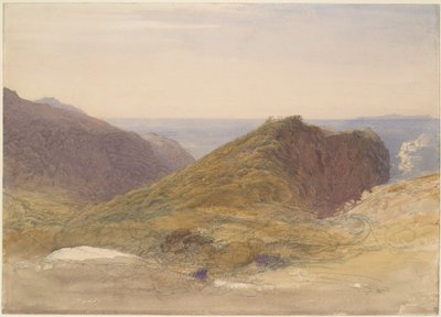 På Devons nordkust, Lundy Island i fjärran av Samuel Palmer