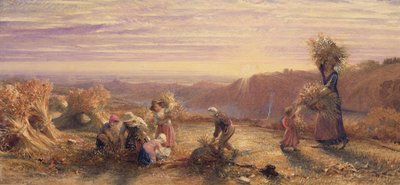 Solnedgång över Gleaning Fields av Samuel Palmer
