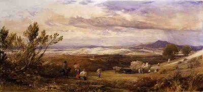 Majsfältet, molnig morgon (akvarell) av Samuel Palmer