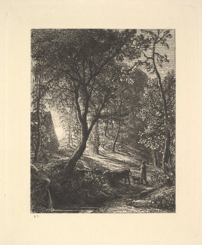 Herdsmans Cottage, eller solnedgång, 1880. av Samuel Palmer