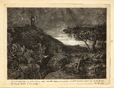 The Lonely Tower (etsning) av Samuel Palmer