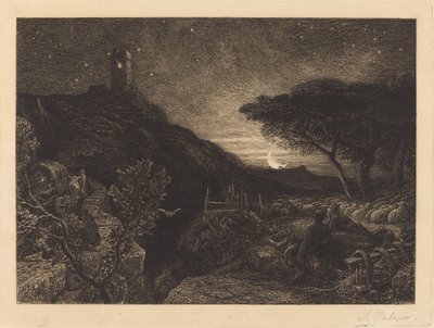 Det ensamma tornet av Samuel Palmer