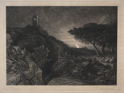 Det ensamma tornet av Samuel Palmer