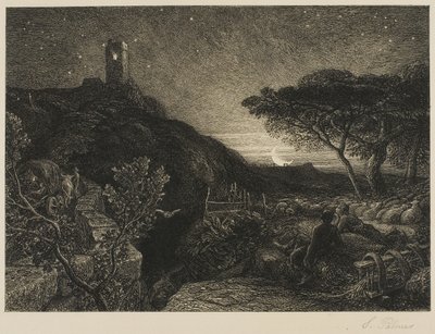 Det ensamma tornet av Samuel Palmer