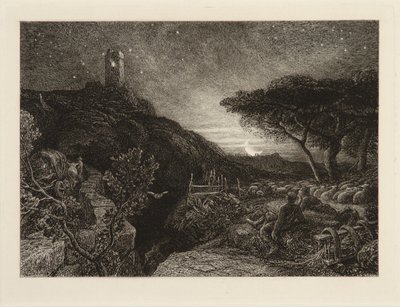 Det ensamma tornet av Samuel Palmer