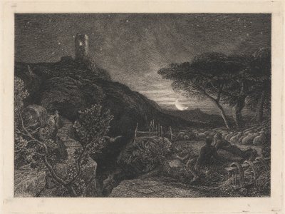 Det ensamma tornet av Samuel Palmer