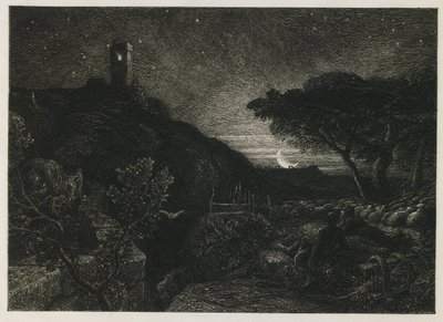 Det ensamma tornet av Samuel Palmer