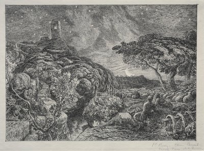 Det ensamma tornet, 1879. av Samuel Palmer