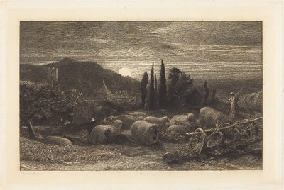Den uppgående månen av Samuel Palmer