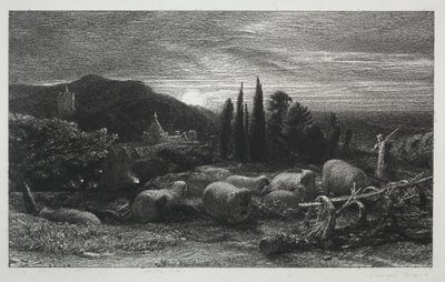 Den stigande månen, 1857. av Samuel Palmer